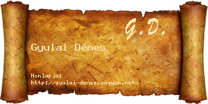 Gyulai Dénes névjegykártya