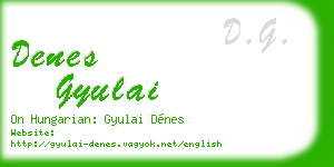 denes gyulai business card
